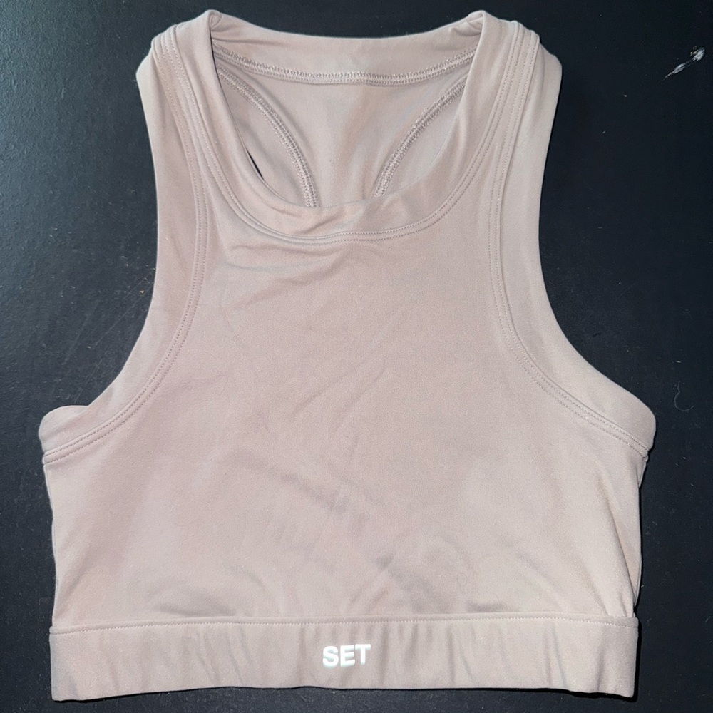 Tan Set Active Cropped Tank Sportbody